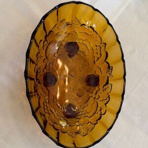 Amber Glass Decorative Bowl